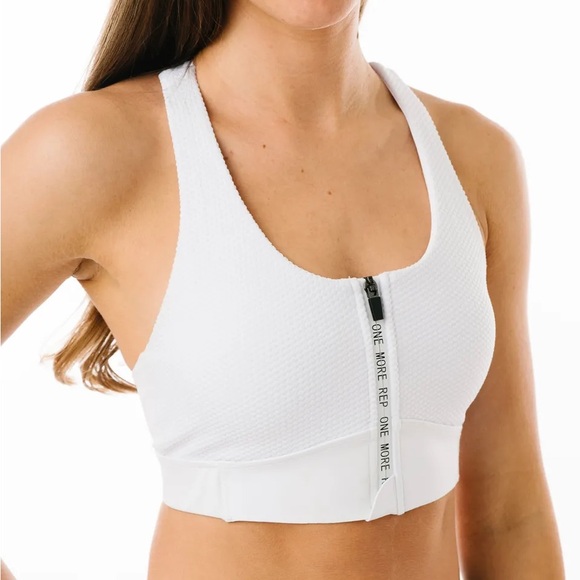 White Polka Front Zip Adjustable All Star Bra - Size XS - Picture 1 of 5